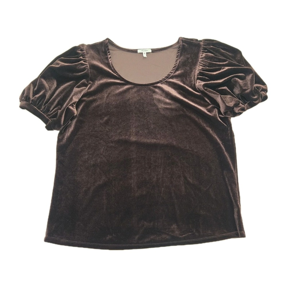Maurices Brown Velvet Top‎ Dark Fairy Whimsigoth Puff Sleeve Peasant Blouse XXL